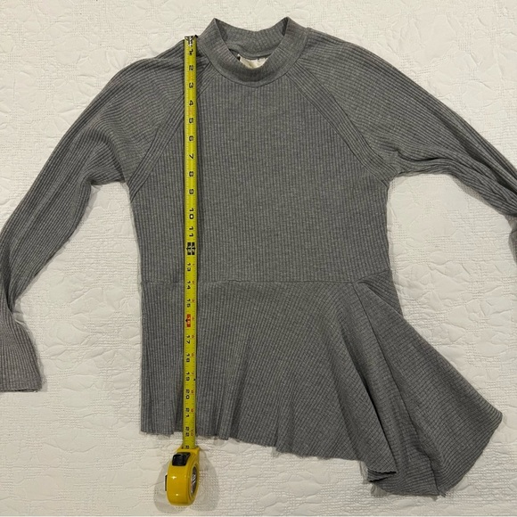 Anthropologie Maeve Corinne Gray Asymmetrical Long Sleeve Small Petite - Picture 6 of 10